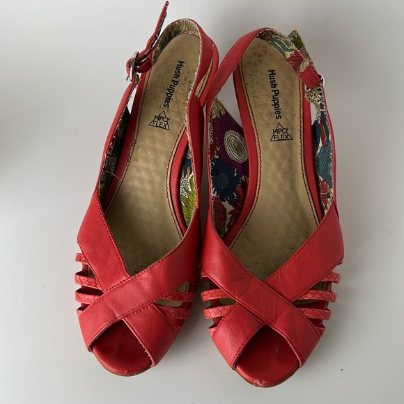 HUSH PUPPIES HP02 Flex Women's Coral Peep Toe Shoes 8.5 - Picture 3 of 11